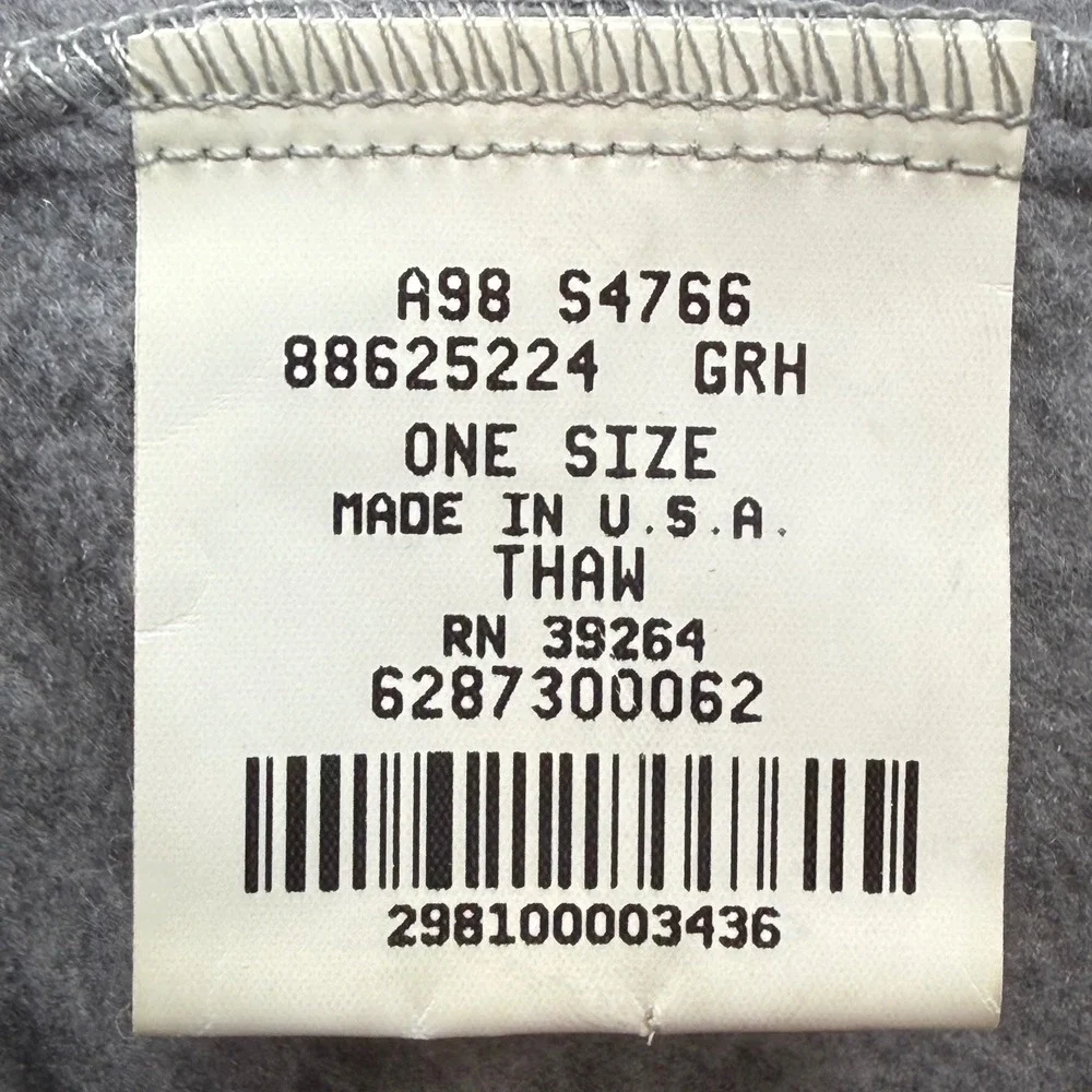 REI Fleece Ear Warmer Headband Grey Black S4766 One Size Made in USA Mens Womens